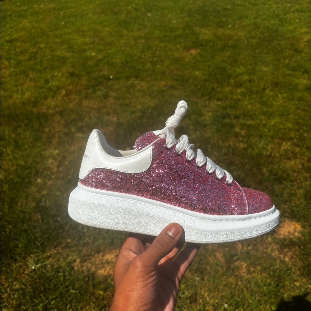 Alexander McQueen Pink Glitter Sneakers